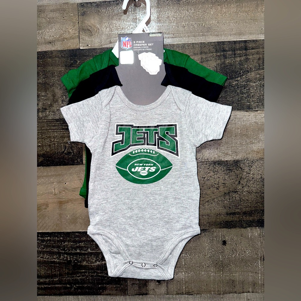 NFL New York Jets onsie set of 3 New with Tags 0/3m